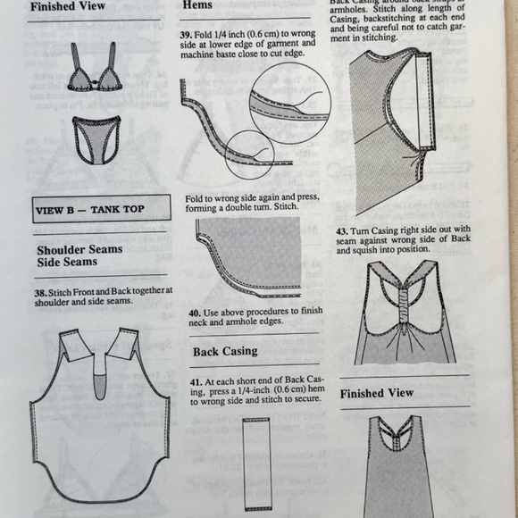 Vintage Stretch & Sew #1308 Women's Bikini and tank top sewing pattern - Picture 4 of 6